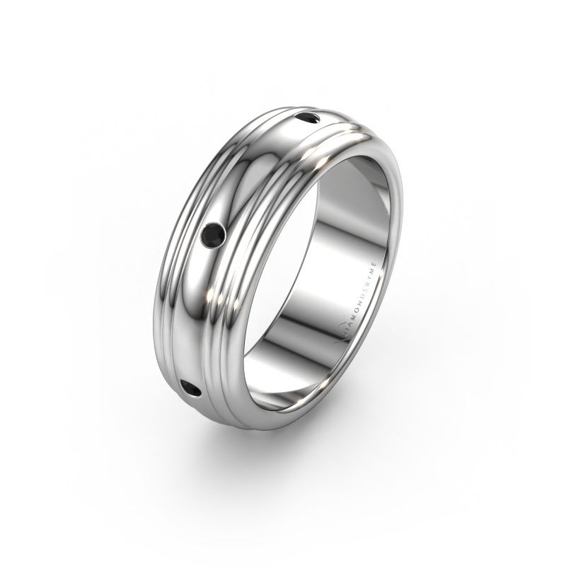 Ehering WH2236L 585 Weißgold Schwarz Diamant ±6x2.2 mm