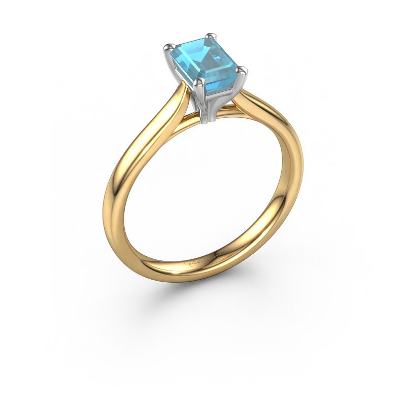 Engagement ring Mignon EME 1 585 gold blue topaz 6.5x4.5 mm