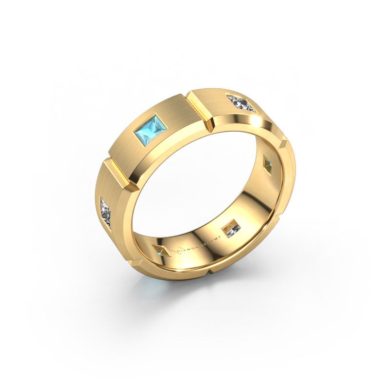 Men's ring Steve 585 gold blue topaz 3 mm