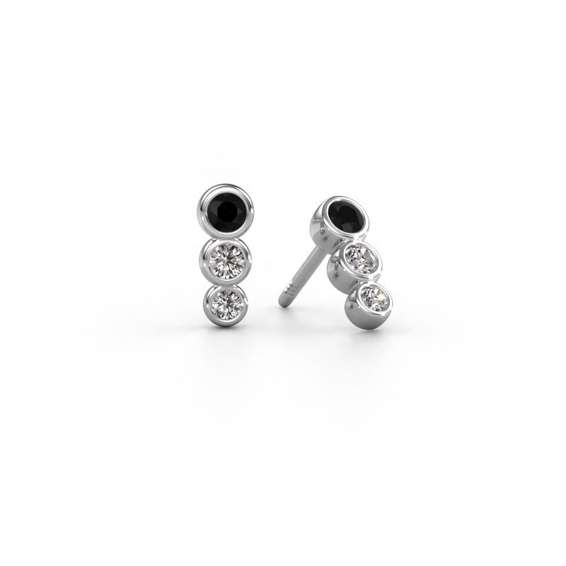 Earrings Felica 585 white gold black diamond 0.362 crt