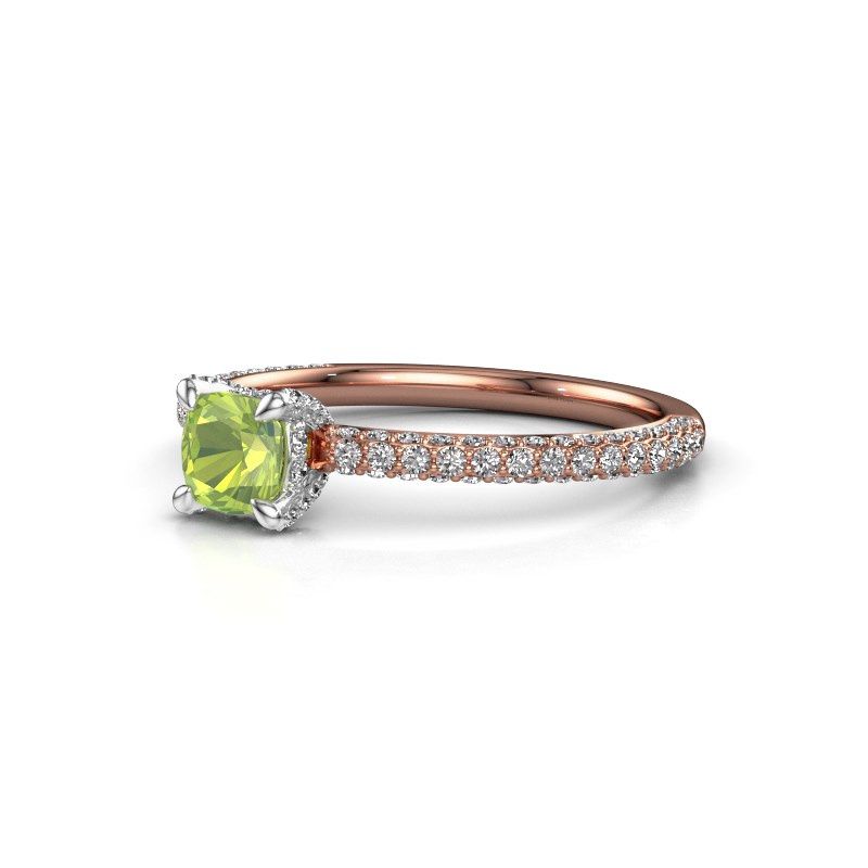 Image of Engagement ring saskia 2 cus<br/>585 rose gold<br/>Peridot 4.5 mm