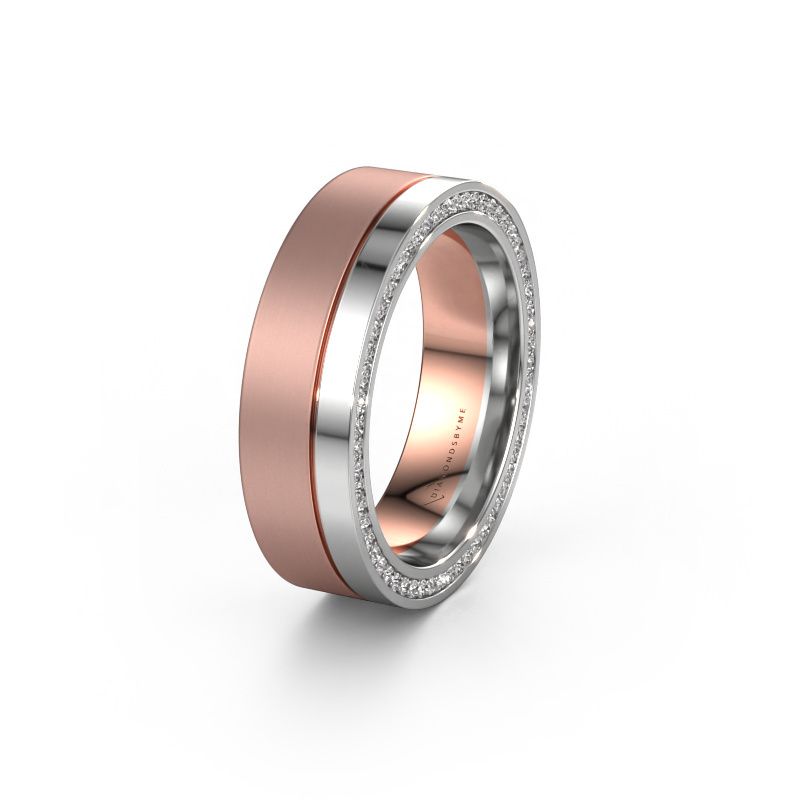 Alliance WH0313L16B 585 or rose diamant synthétique ±6 x 2 mm