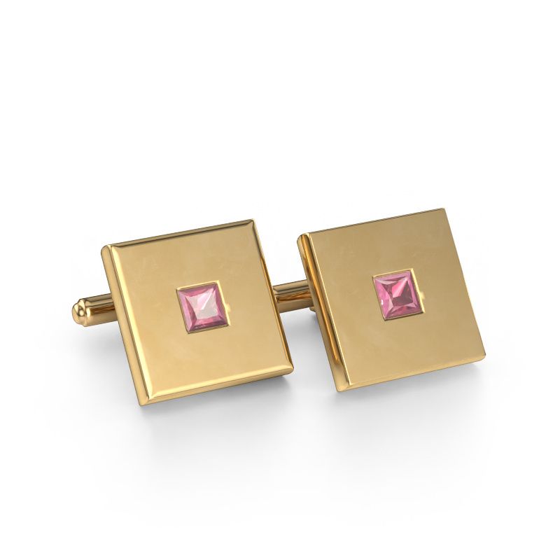 Cufflinks Givanti 585 gold tourmaline pink 4 mm