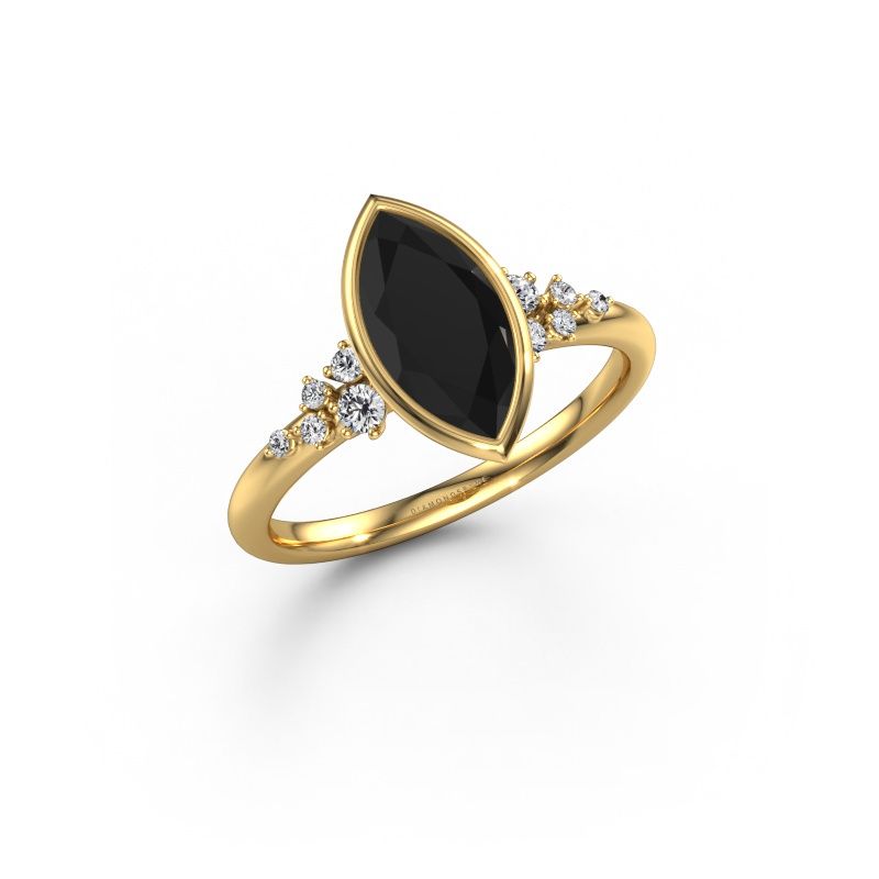 Engagement ring Aliyah MRQ 585 gold black diamond 1.633 crt