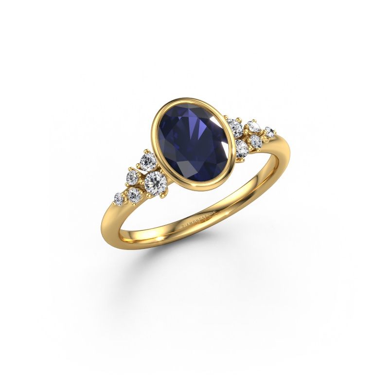Verlobungsring Aliyah OVL 585 Gold Saphir 8x6 mm