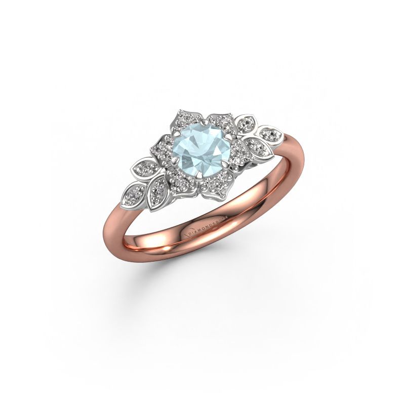 Engagement ring Tatjana 585 rose gold aquamarine 5 mm