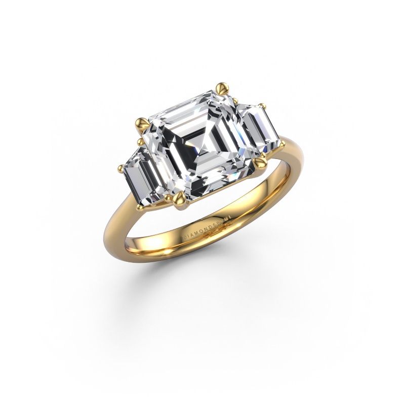 Engagement ring Maggie ASC 585 gold lab grown diamond 4.10 crt