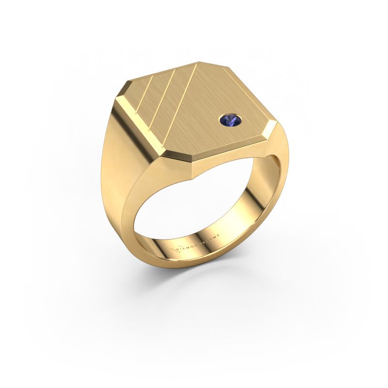 Signet ring Patrick 5 585 gold sapphire 2.5 mm
