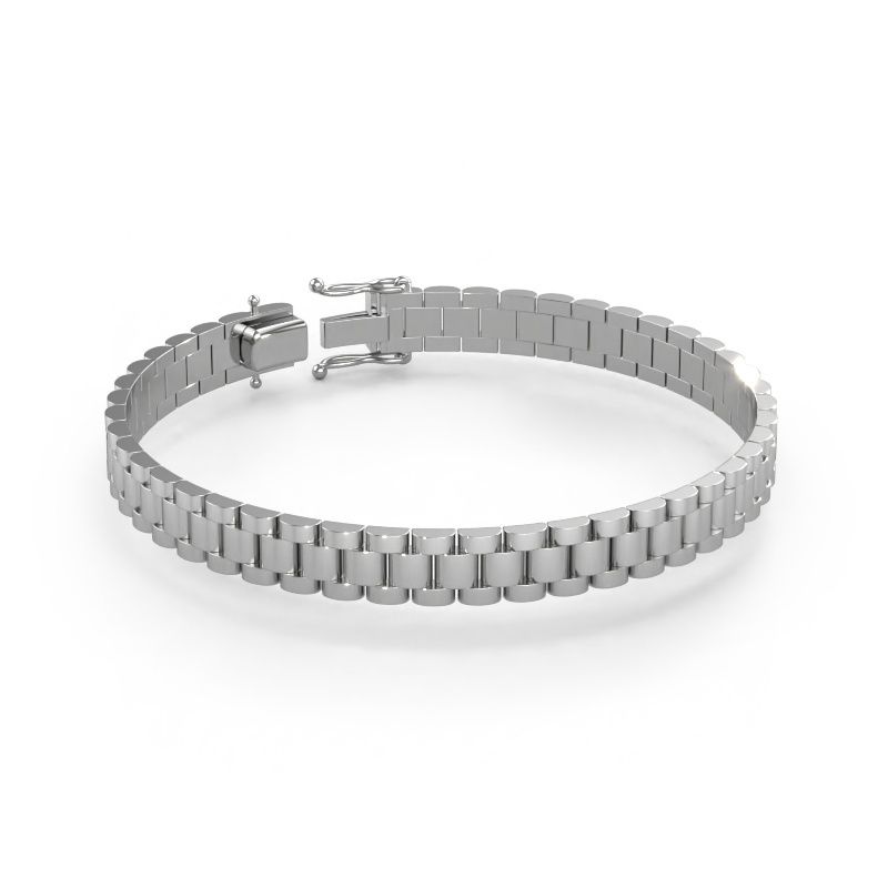 Rolex style bracelet Erik 8 mm 585 white gold