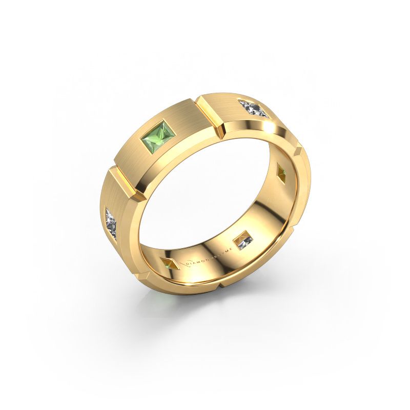 Herrenring Steve 585 Gold Turmalin grün 3 mm