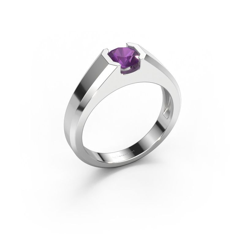 Herrenring Indigo 950 Platin Amethyst 6 mm