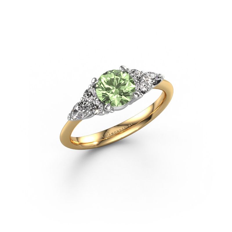 Engagement ring Melani RND 585 gold green lab grown diamond 6 mm