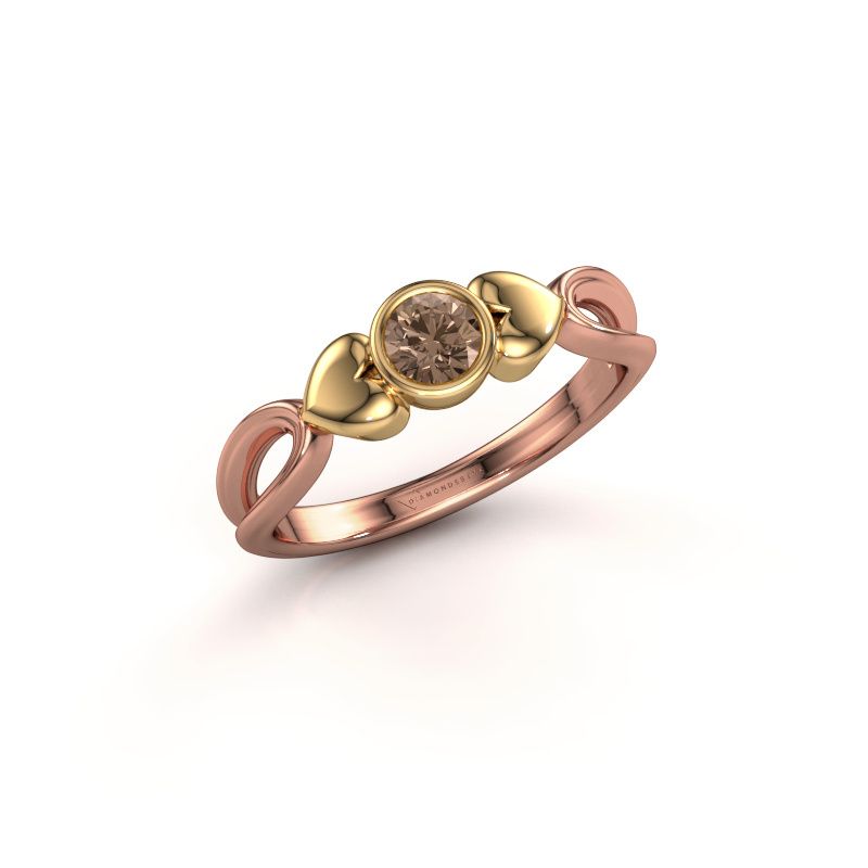 Image of Ring Lorrine 585 rose gold brown diamond 0.25 crt