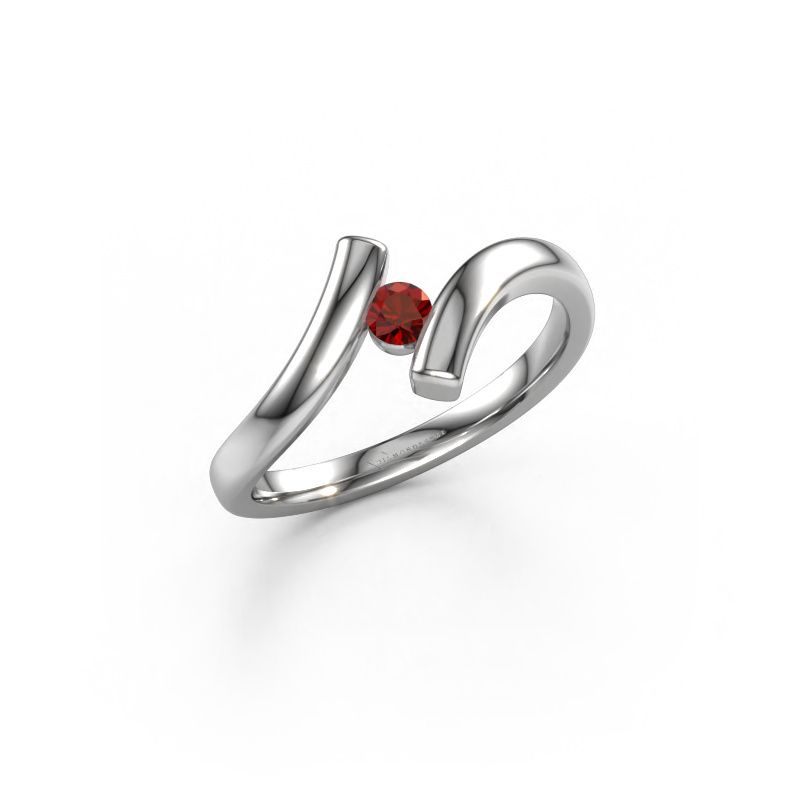 Ring Amy 585 witgoud granaat 4 mm