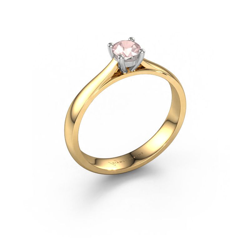 Engagement ring Sam 585 gold morganite champagne 4.2 mm