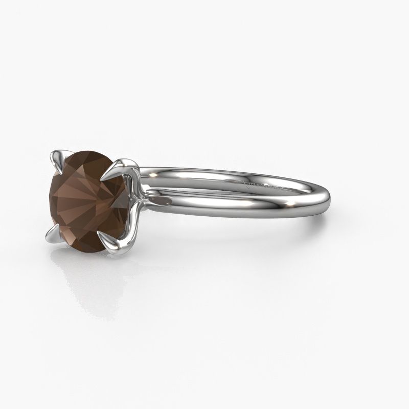 Image of Engagement Ring Crystal Rnd 1<br/>950 platinum<br/>Smokey quartz 8 mm