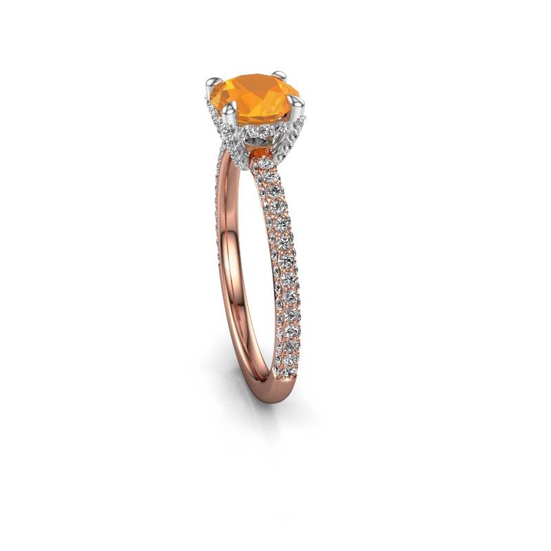 Image of Engagement ring saskia rnd 2<br/>585 rose gold<br/>Citrin 6.5 mm