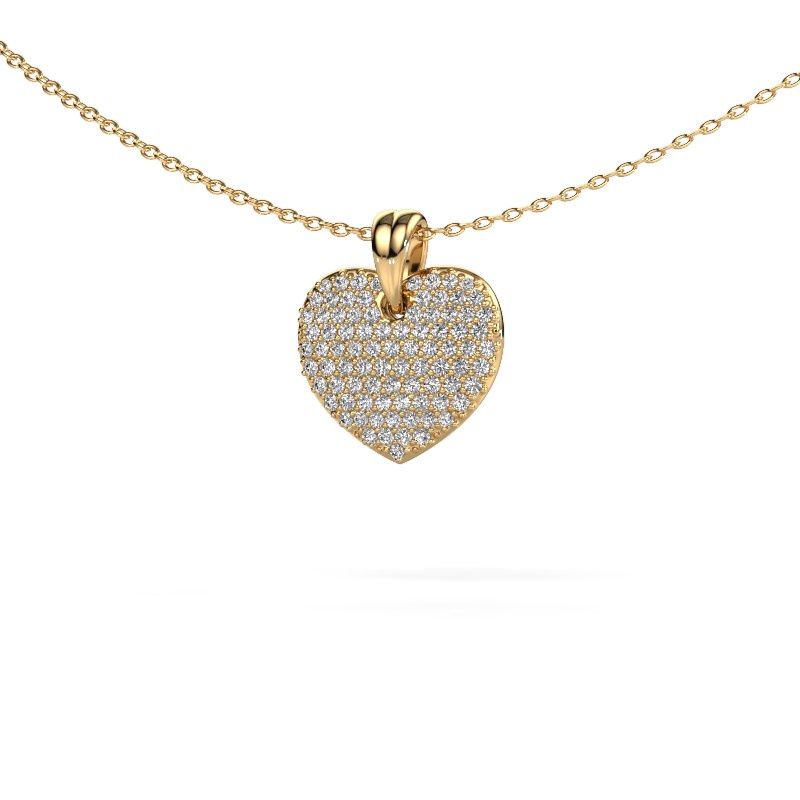 Anhänger Heart 5 585 Gold Lab-grown Diamant 0.402 crt