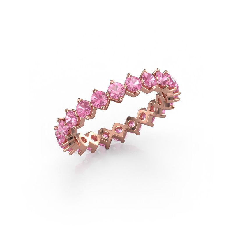 Aanschuifring Janie 2.7mm 585 rosé goud roze saffier 2.7 mm