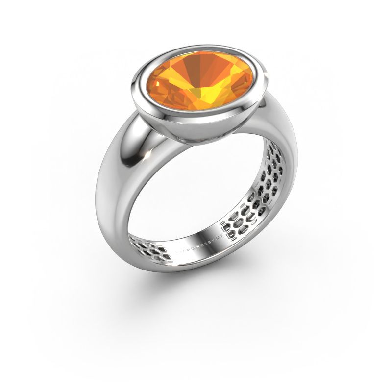 Ring Evelyne 585 white gold citrin 10x8 mm