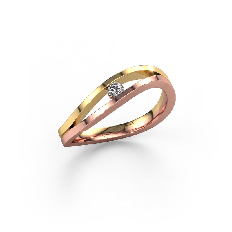 Verlobungsring Sigrid 1 585 Roségold Diamant 0.055 crt