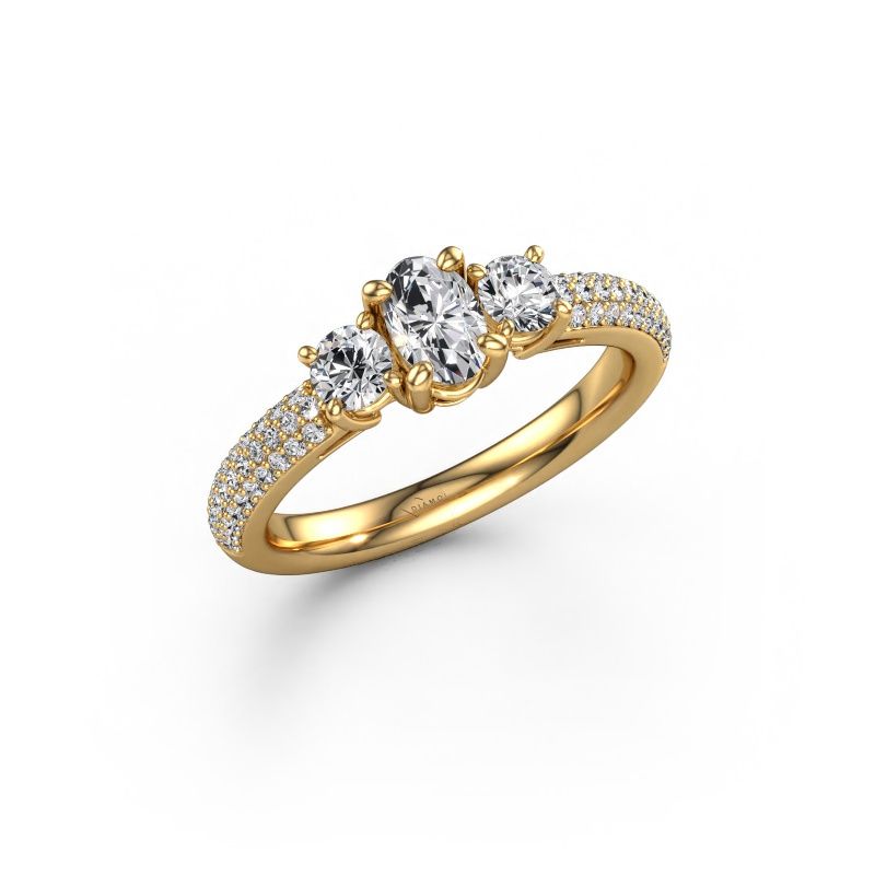 Bague de fiançailles Marielle OVL 585 or jaune diamant 1.27 crt