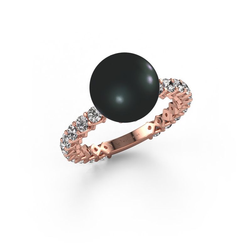 Ring Nele 585 Roségold Schwarz Perle 9 mm