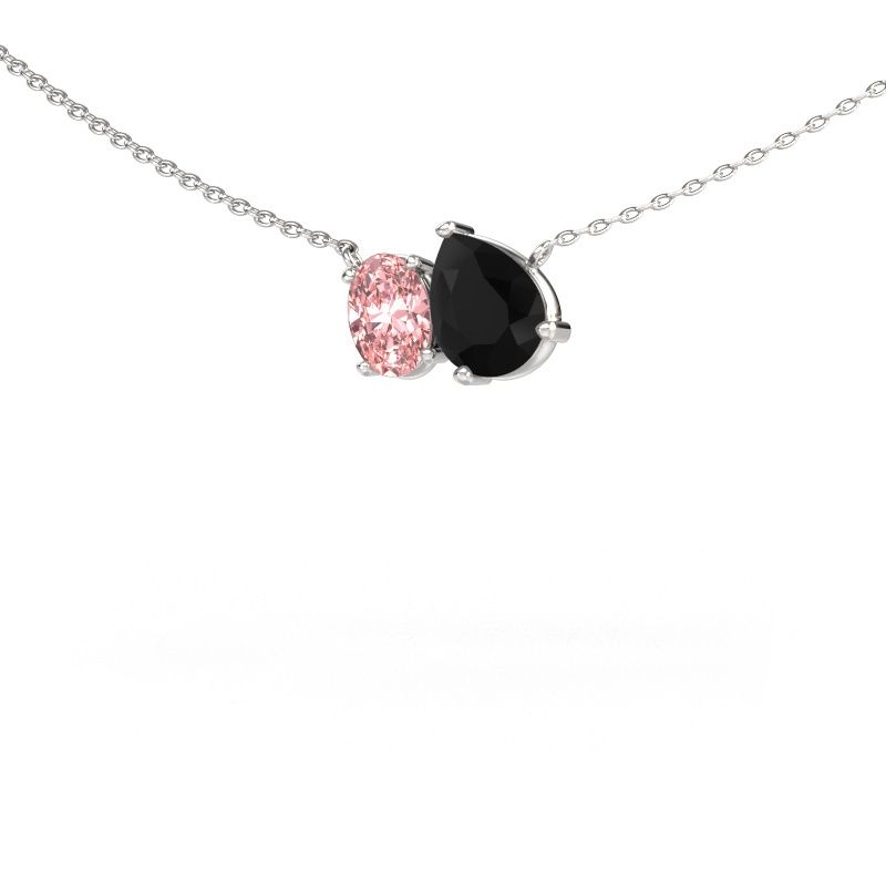 Anhänger Toi et Moi PER OVL 585 Weißgold Schwarz Diamant 1.25 crt