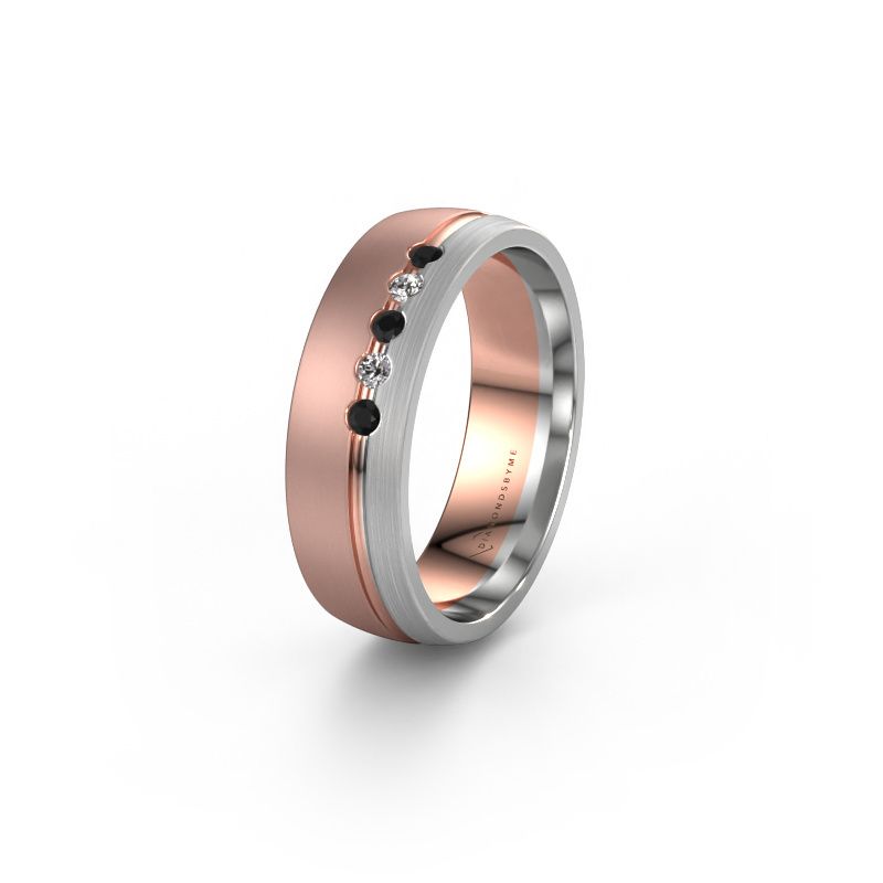 Ehering WH0323L25AM 585 Roségold Schwarz Diamant ±6x1.7 mm