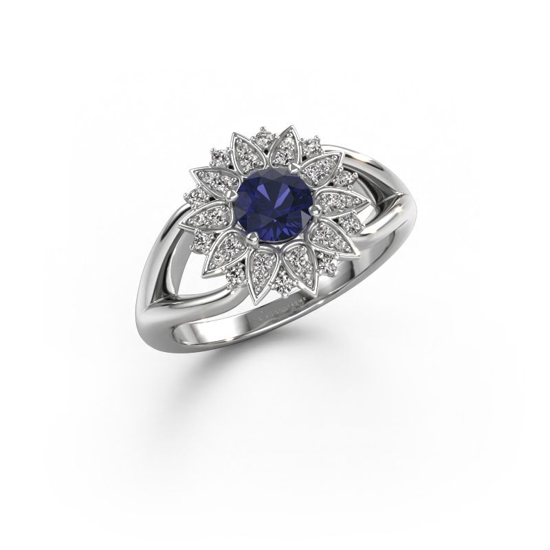 Ring Chasidy 1 585 witgoud saffier 5 mm