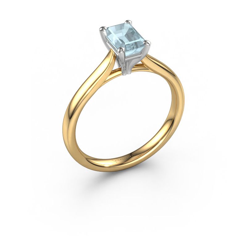 Engagement ring Mignon EME 1 585 gold aquamarine 6.5x4.5 mm
