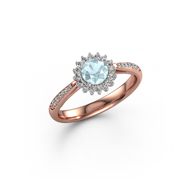 Engagement ring Tilly RND 2 585 rose gold aquamarine 5 mm