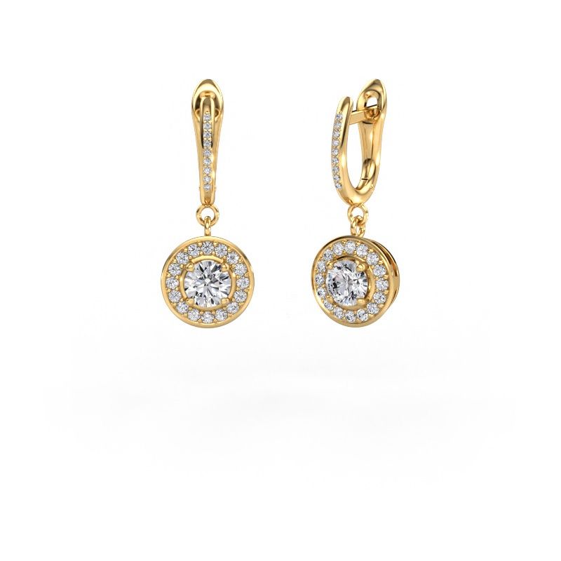 Pendientes colgantes Ninette 2 585 oro diamante de laboratorio 1.429 crt