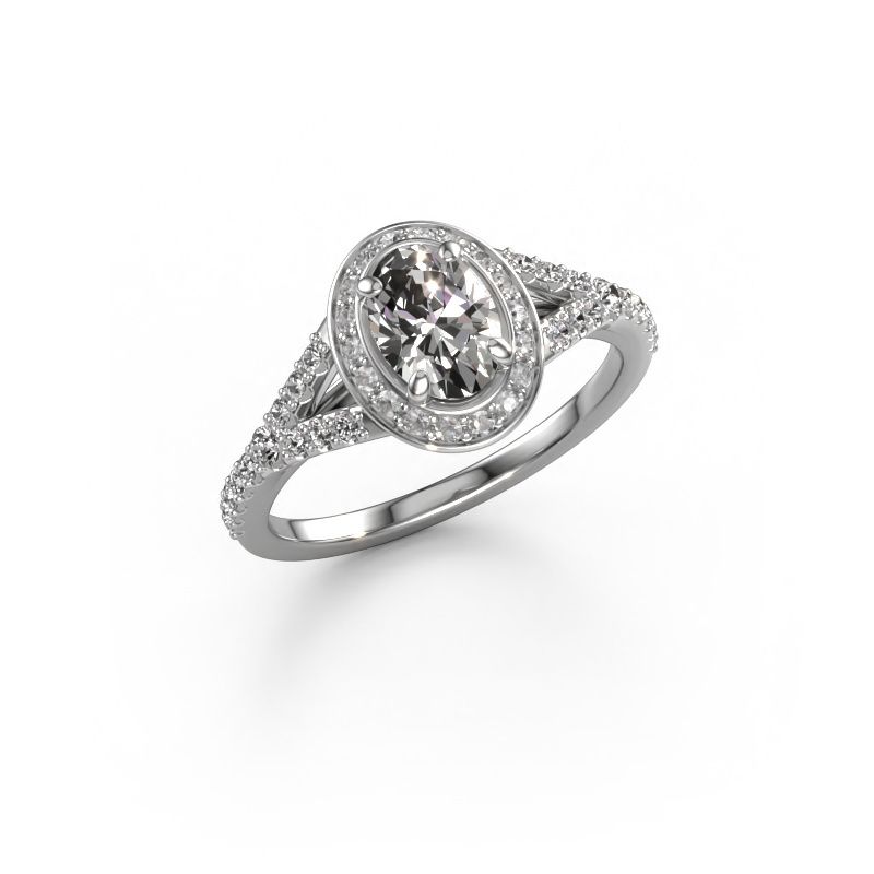 Verlobungsring Pamela OVL 950 Platin Zirkonia 7x5 mm