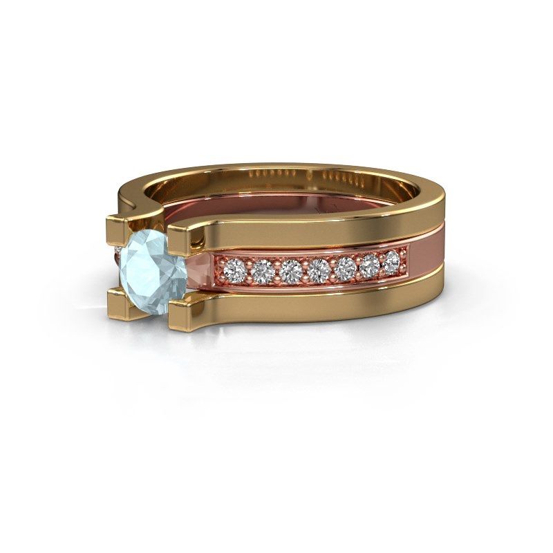 Image of Engagement ring Myrthe<br/>585 rose gold<br/>Aquamarine 5 mm