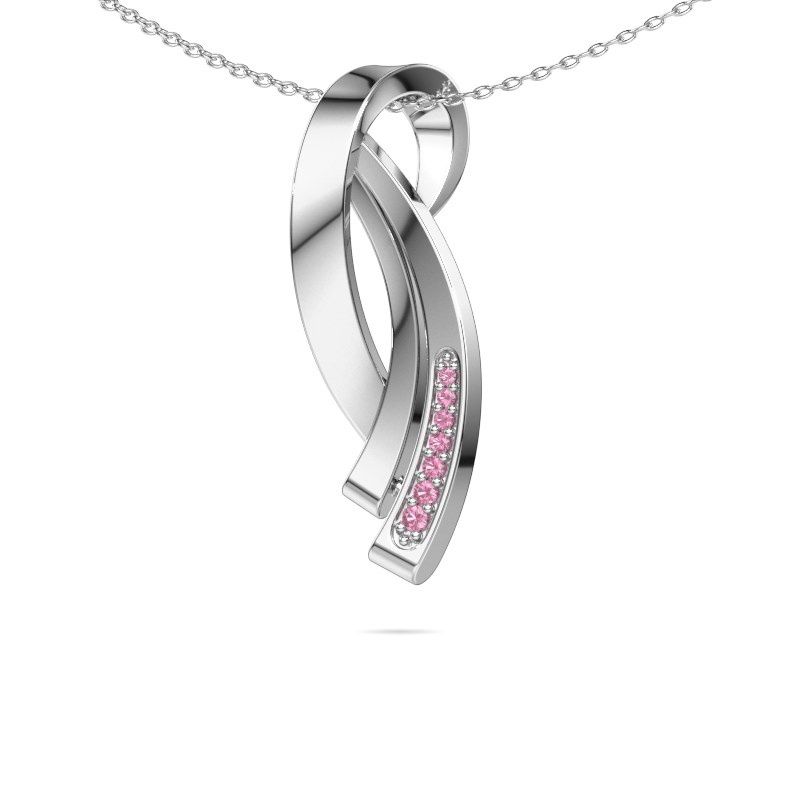 Anhänger Lida 585 Weißgold Pink Saphir 1 mm