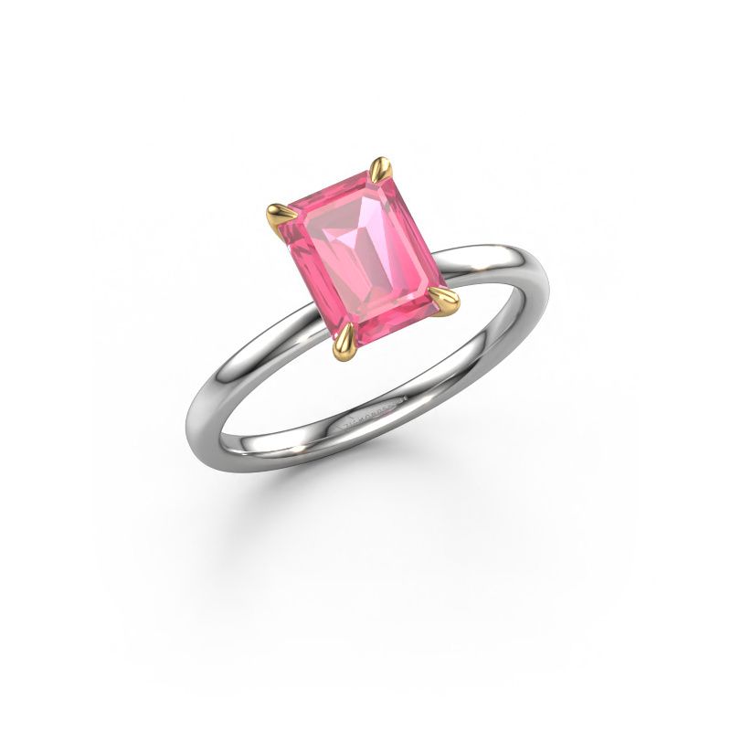 Bild von Verlobungsring Crystal Eme 1<br/>585 Weißgold<br/>Pink Saphir 8x6 mm