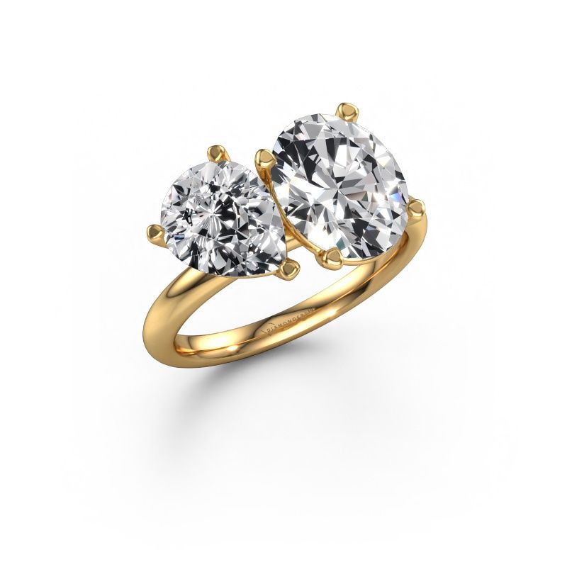 Engagement ring Toi et Moi OVL-PER 585 gold diamond 4.20 crt