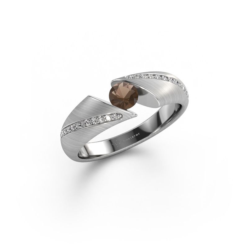 Verlobungsring Hojalien 2 585 Weißgold Rauchquarz 4.2 mm