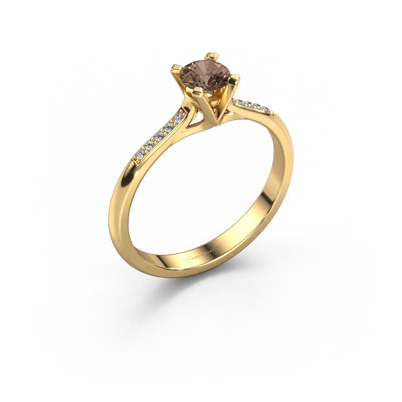 Verlobungsring Isa 2 585 Gold Braun Diamant 0.30 crt