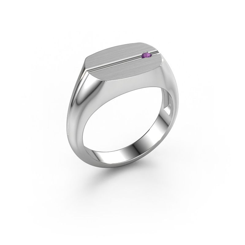 Herenring Stijn 950 platina amethist 2 mm