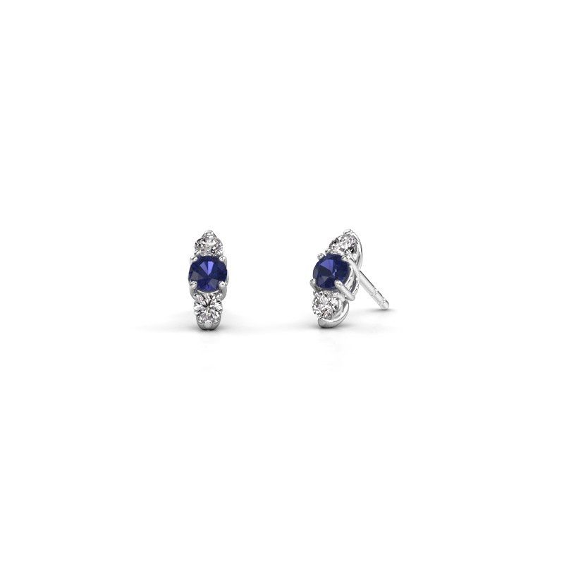 Image of Earrings Amie 950 platinum sapphire 4 mm