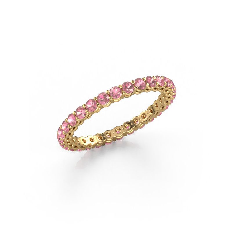 Stackable ring Michelle full 2.0 585 gold tourmaline pink 2 mm
