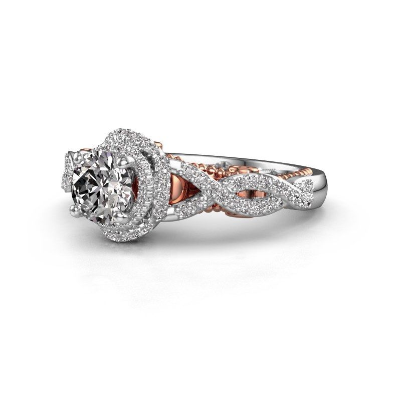 Afbeelding van Verlovingsring Leora<br/>585 witgoud<br/>diamant 1.068 crt