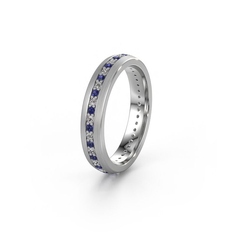 Wedding ring WH0103L24BM 950 platinum sapphire 1.3 mm ±4x2 mm