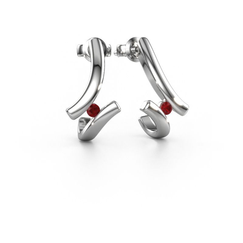 Earrings Amy 950 platinum ruby 2.2 mm