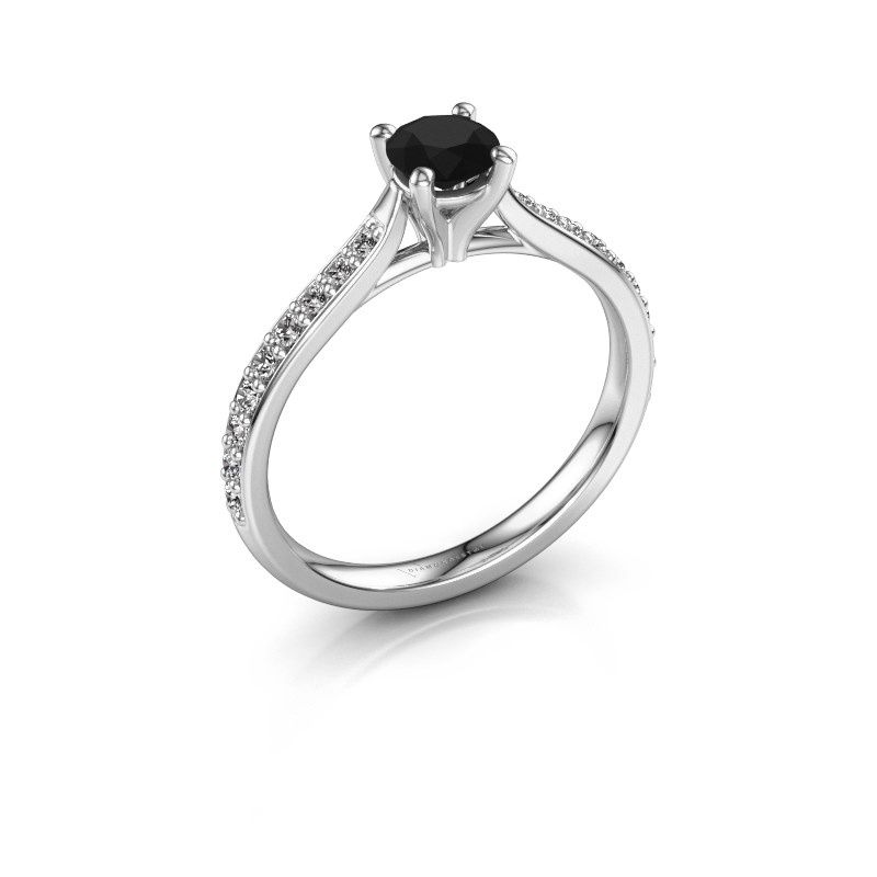 Afbeelding van Verlovingsring Mignon rnd 2 925 zilver zwarte diamant 0.719 crt