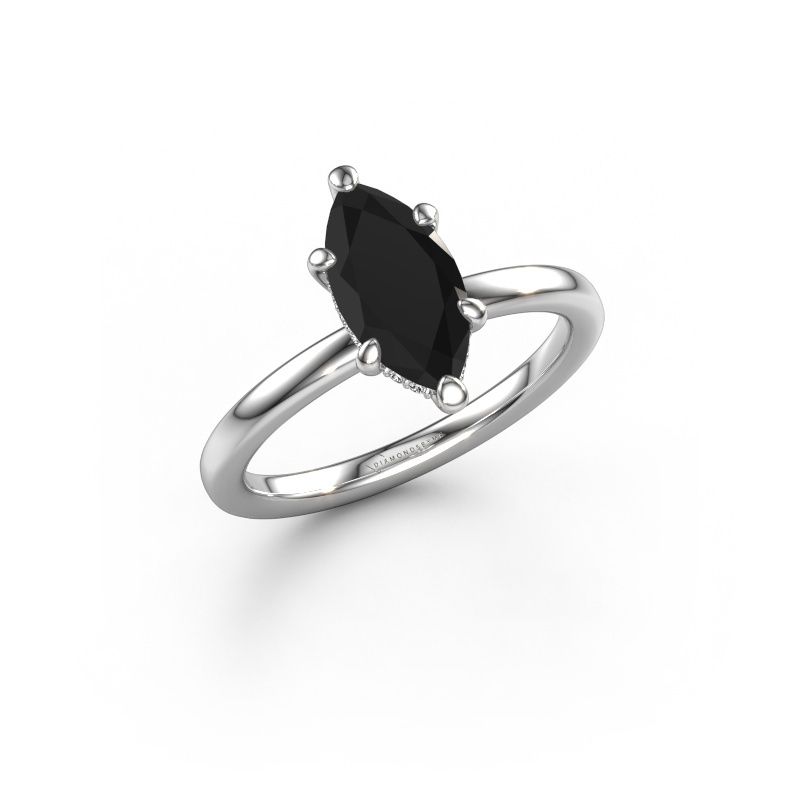 Verlovingsring Simone MRQ 2 585 witgoud zwarte diamant 1.556 crt