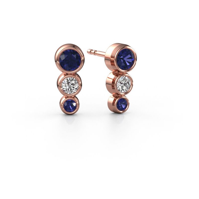 Ohrsteckers Linda 585 Roségold Saphir 3 mm