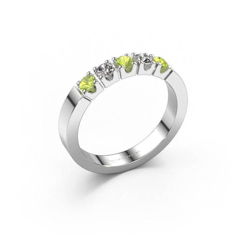 Bague Dana 5 950 platine péridot 3 mm